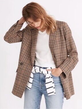 Madewell Dorset Plaid Blazer S